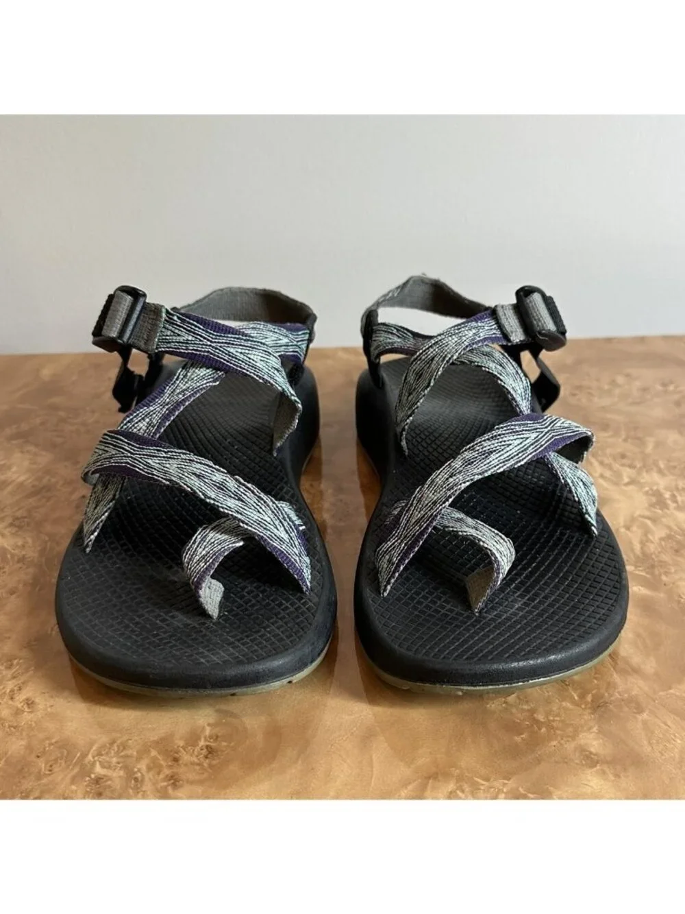 Chaco Z/1 Classic Sport Sandals Purple Gray Jacquard Webbing Vibram Women's 8